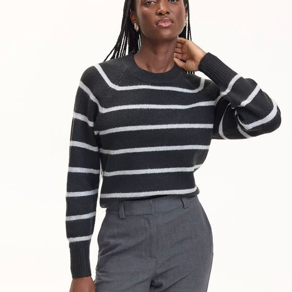 NWT Reitmans PlushSoft Long-Sleeve Striped Crew-Neck Sweater M - Picture 2 of 14